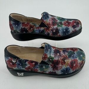 Alegria by PG Lite Shoes WOMENS Multicolor Floral Leather KEL-506 Slip On 40